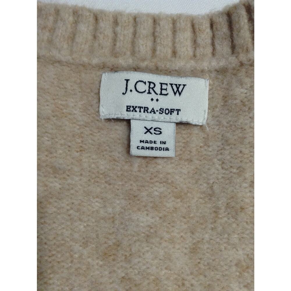 J. CREW Extra Soft V-Neck Sweater Vest Womens XS Beige Tan Knit Pullover Preppy - Picture 3 of 6